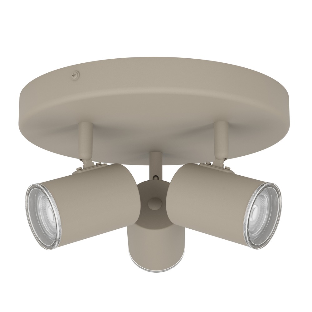Surface-mounted spot 3-lights Consuma 1 sand brown Ø 25cm