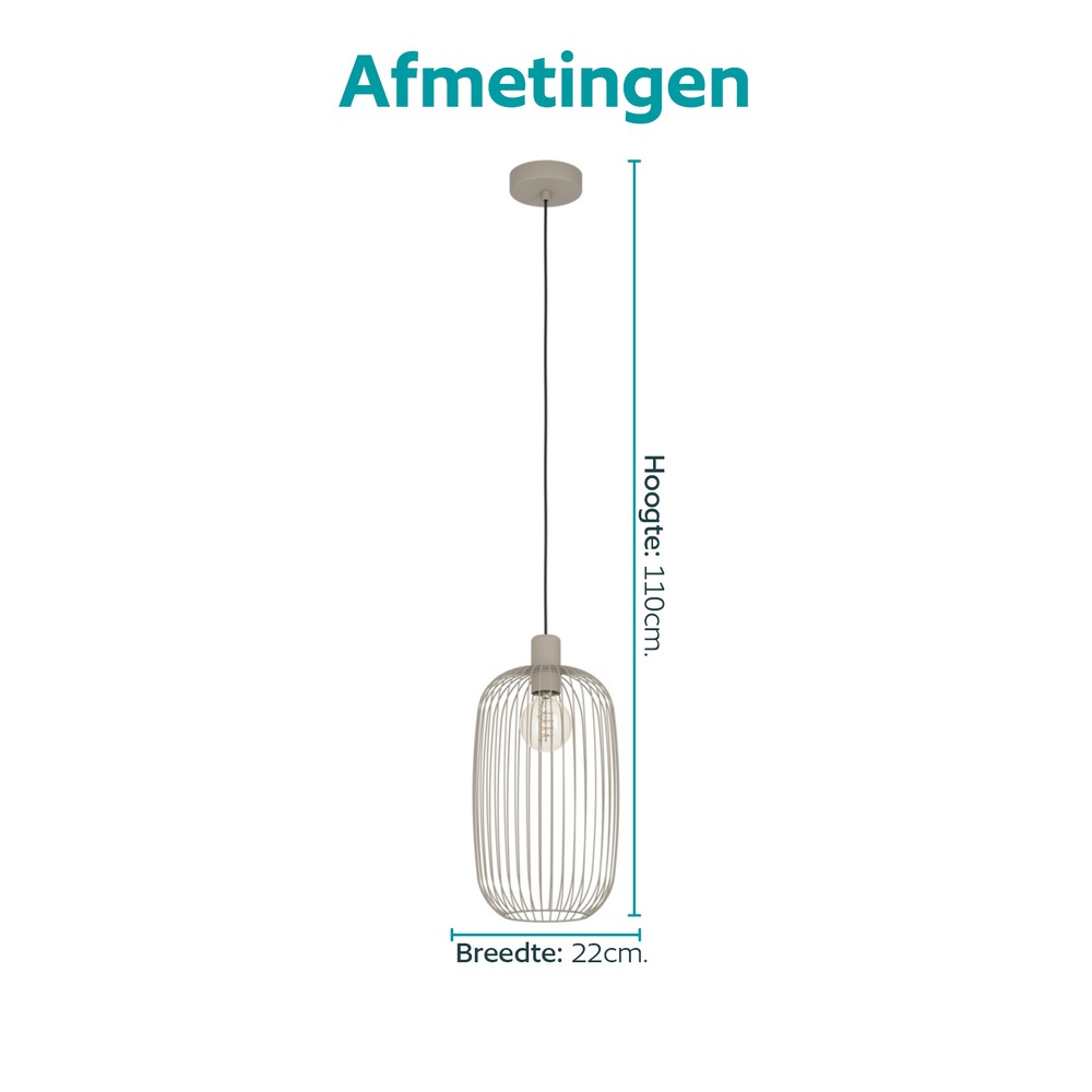 Wire pendant lamp Lodods sand brown Ø 22cm Eglo 9008606390298