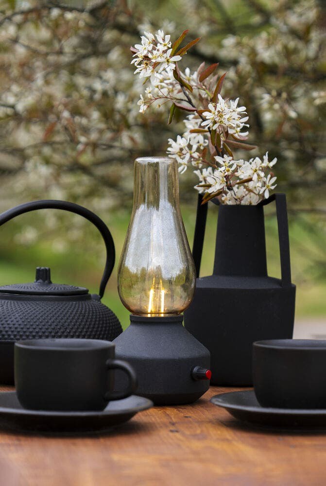 Nostalgic table lamp Tabbie Black rechargeable KonstSmide 7318300030331