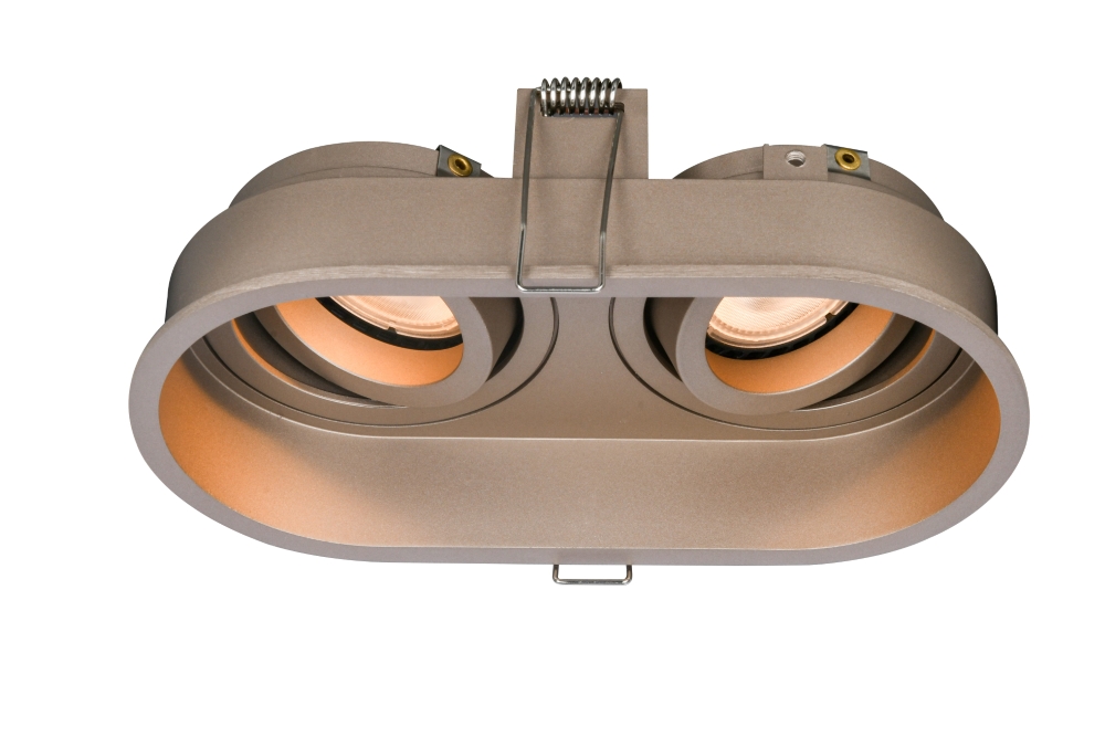 Double recessed spotlight Rex champagne