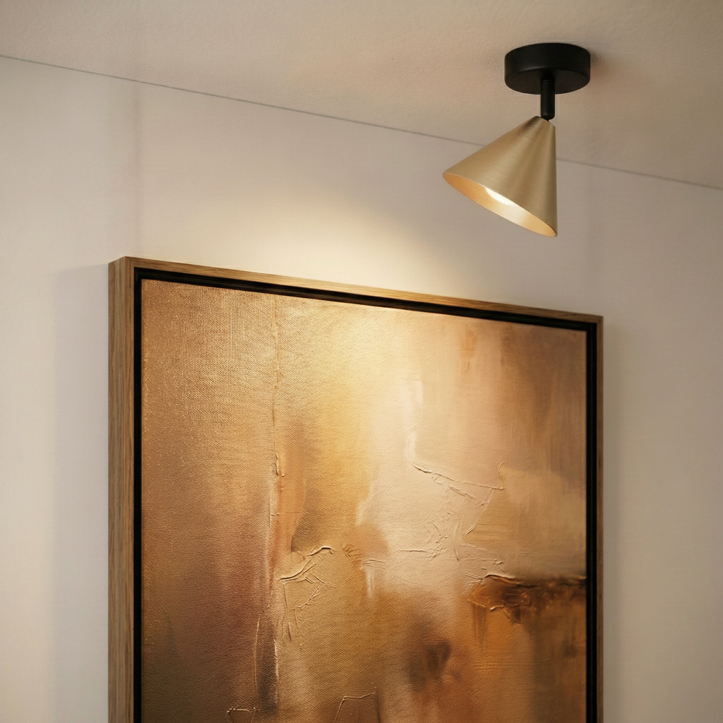 Ceiling lamp Conico black with gold