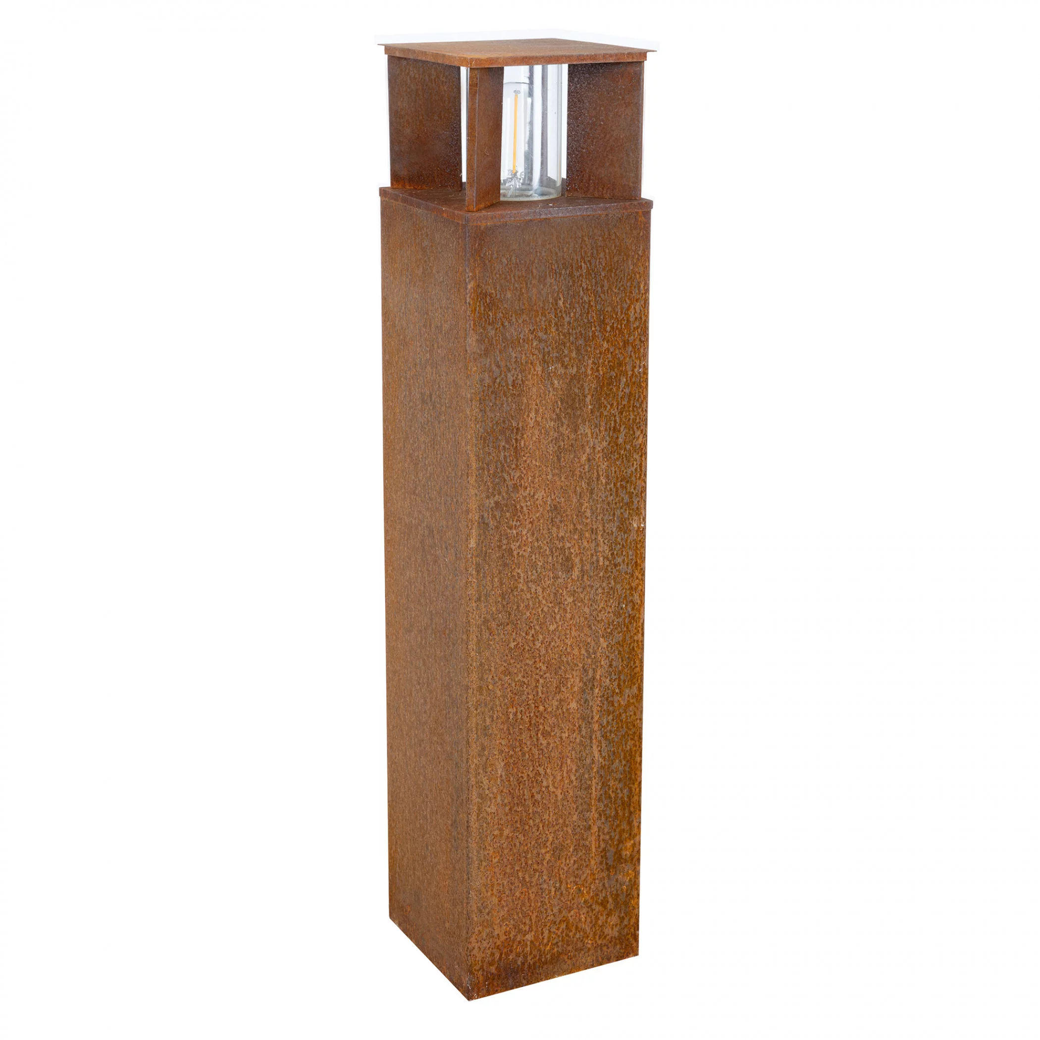 Square garden lamp Marina 70 corten