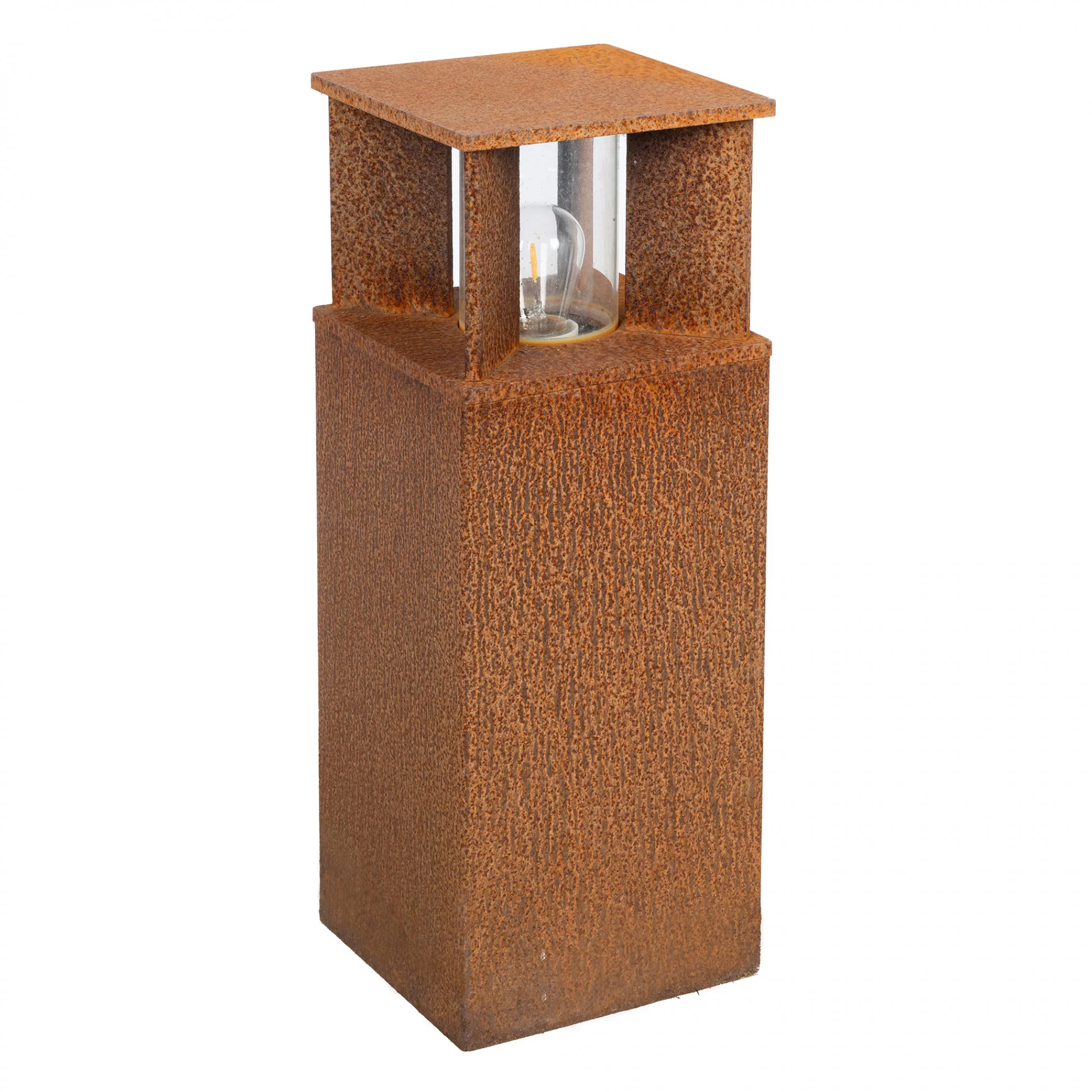 Square garden lamp Marina 40 corten