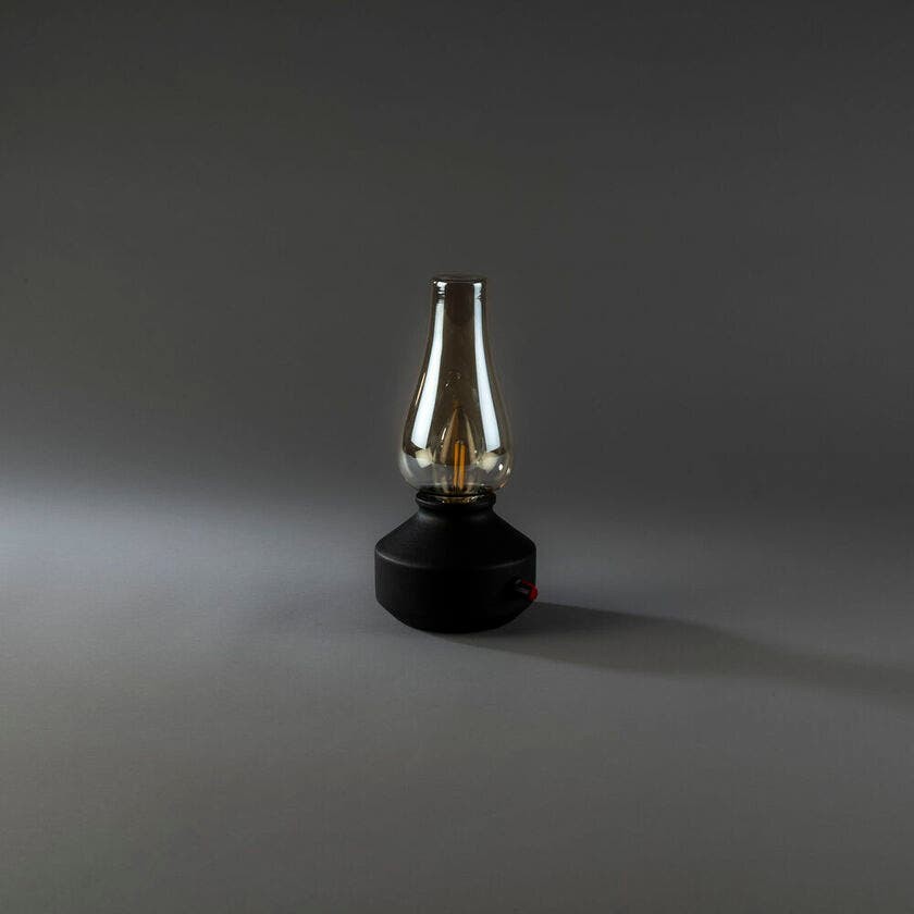 Nostalgic table lamp Tabbie Black rechargeable KonstSmide 7318300030331