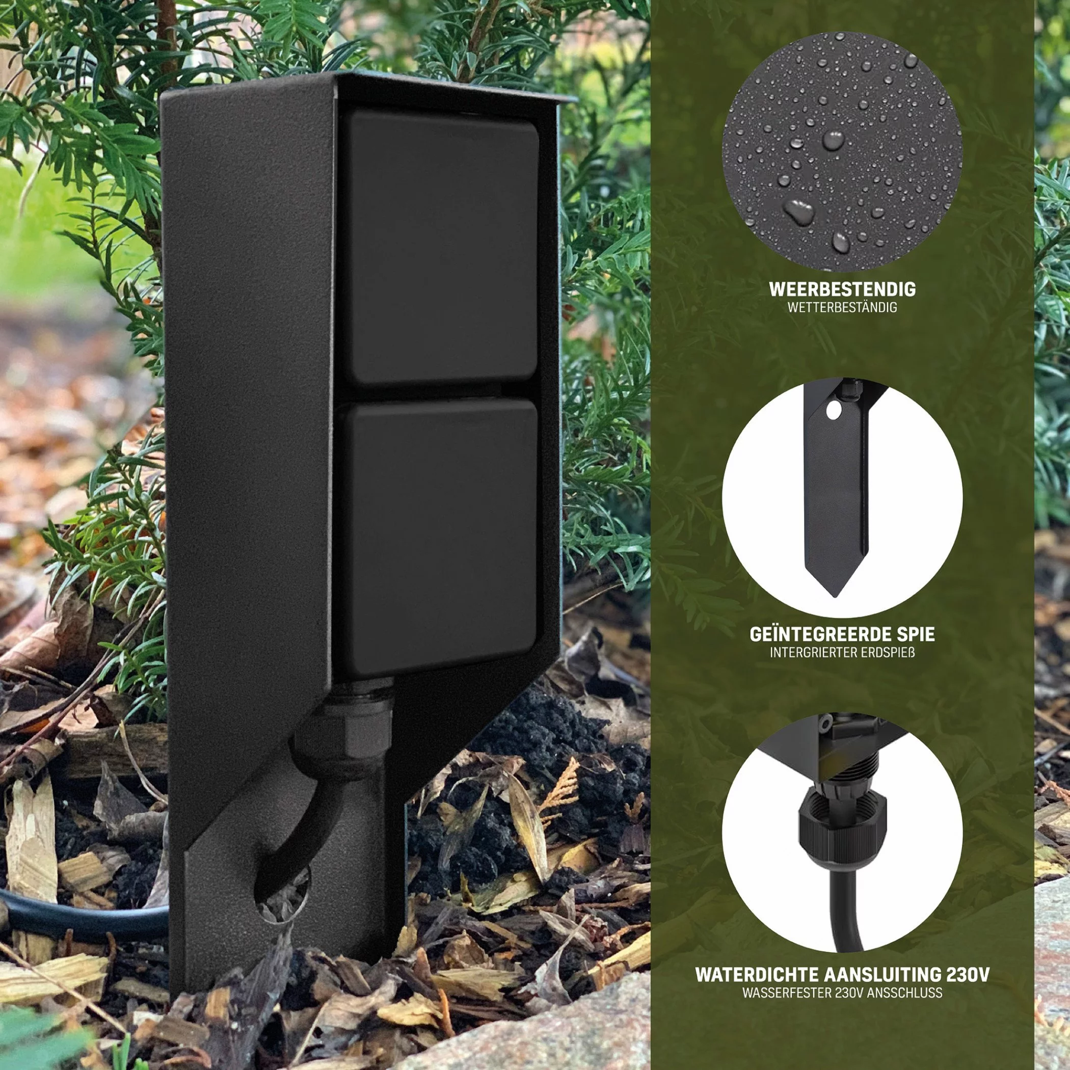 Socket Double Black with wedge KS Verlichting 8714732777209