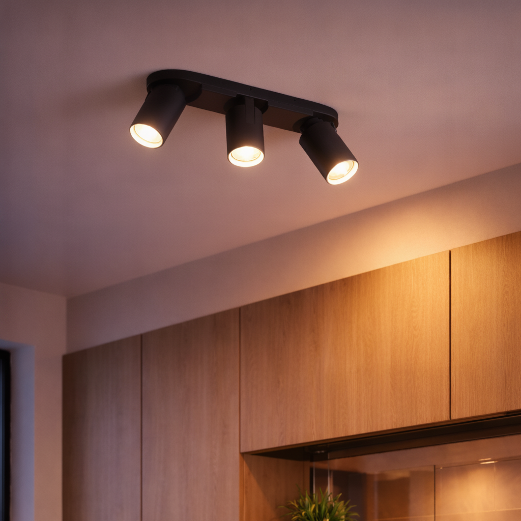 Ceiling spotlight Esto 3-light black