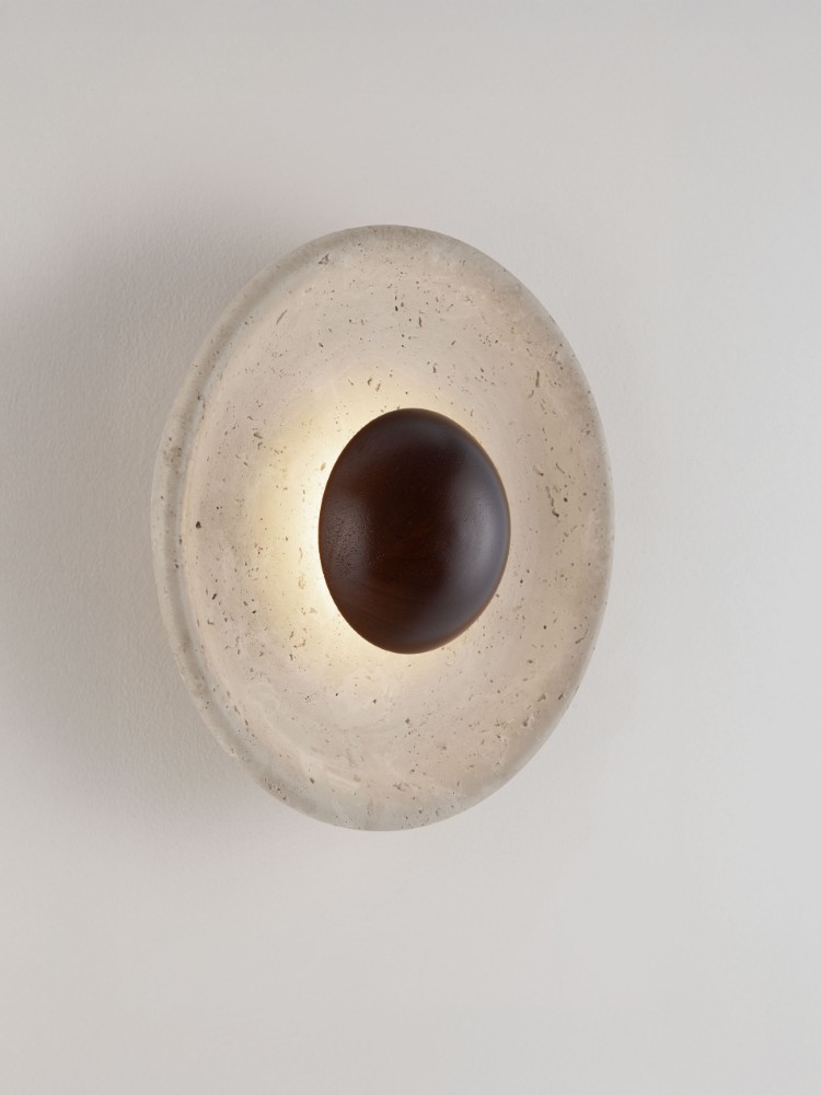 Design wall lamp Cerio brown with sand brown Ø 25cm