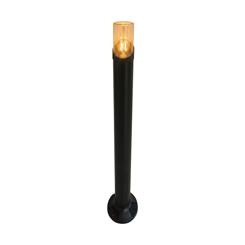 Garden lamp Broadway black with amber glass 90cm