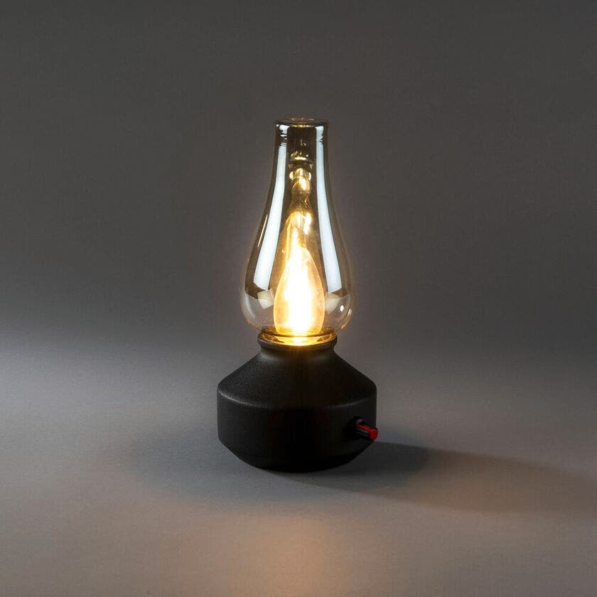 Nostalgic table lamp Tabbie Black rechargeable