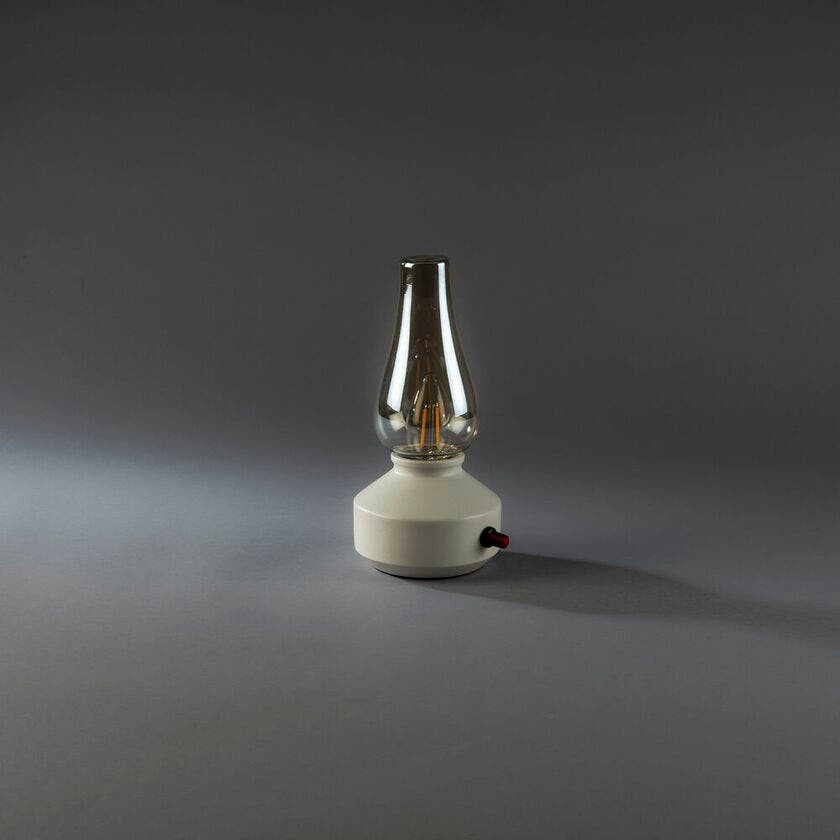 Nostalgic table lamp Tabbie white rechargeable KonstSmide 7318300030324