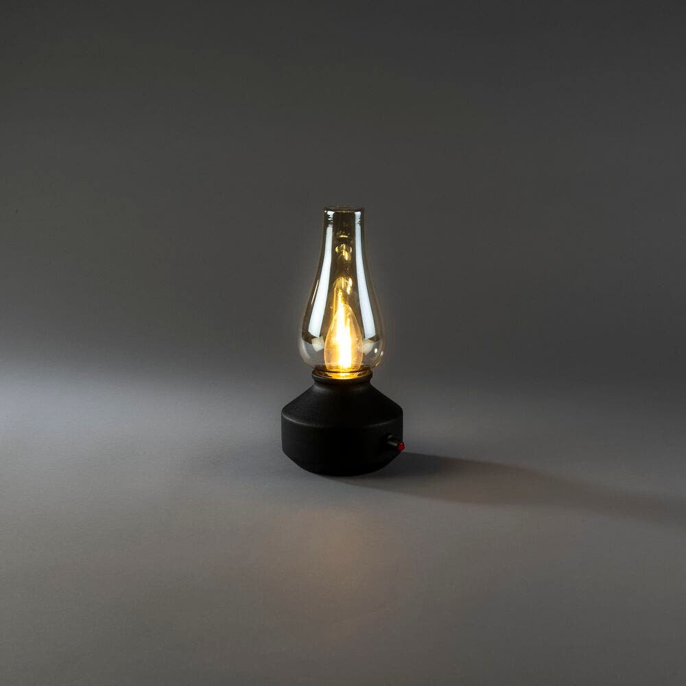 Nostalgic table lamp Tabbie Black rechargeable KonstSmide 7318300030331