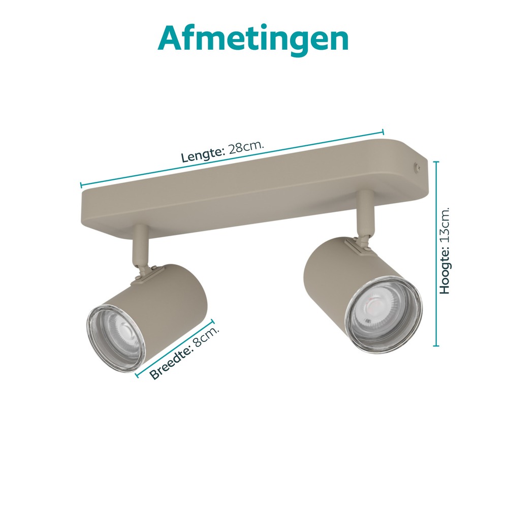 Surface-mounted spot 2-lights Consuma 1 sand brown Eglo 9008606397273