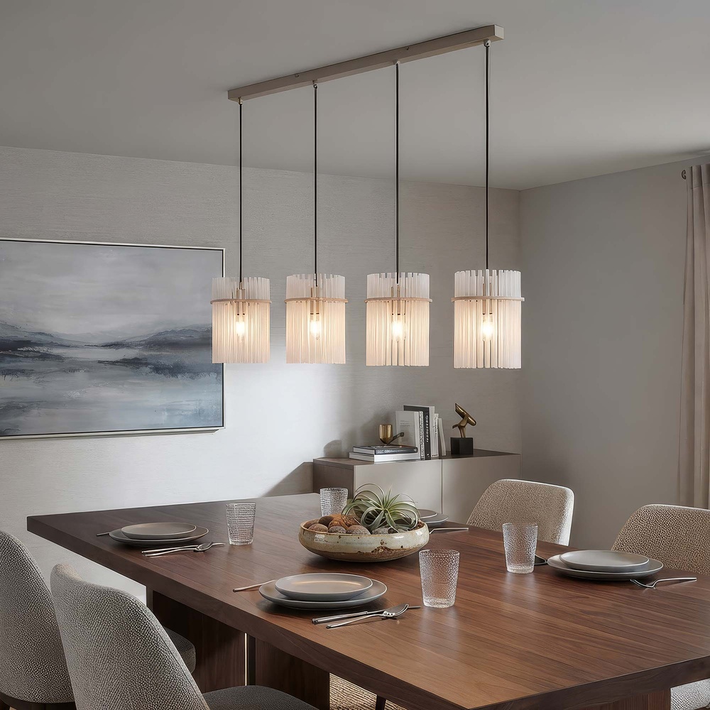 Pendant lamp Swizzle 4-light sand brown
