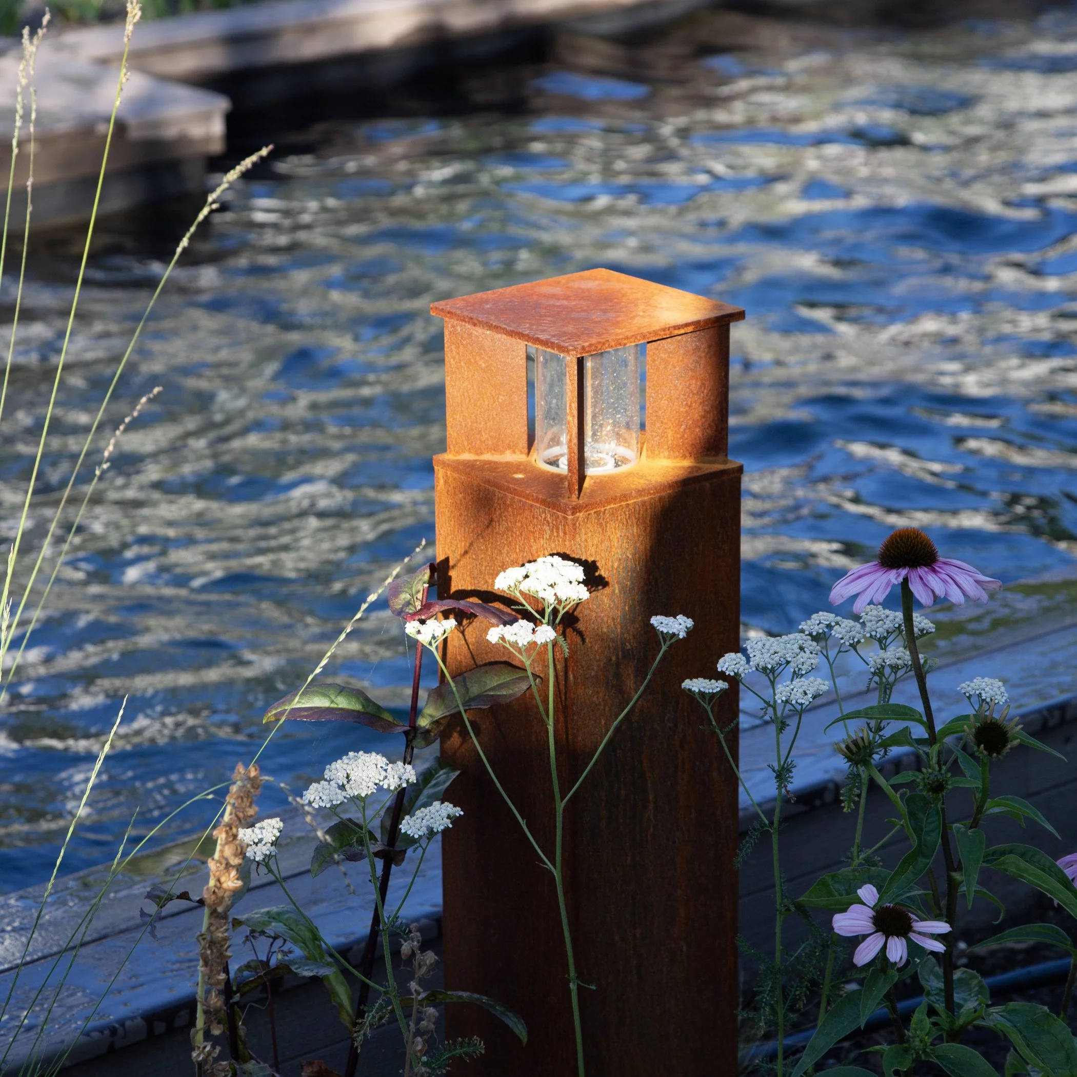 Square garden lamp Marina 70 corten KS Verlichting 8714732783507