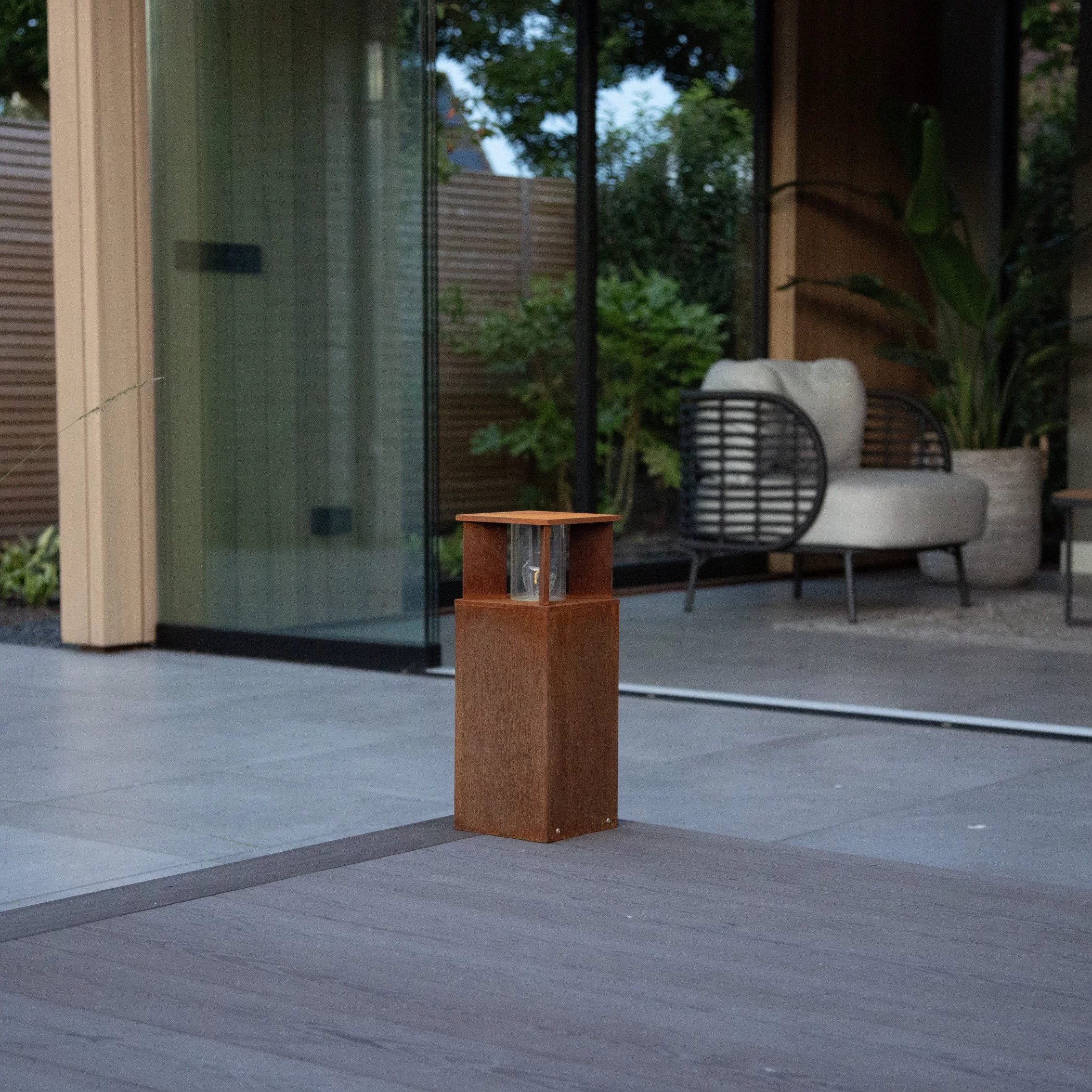 Square garden lamp Marina 40 corten KS Verlichting 8714732783408
