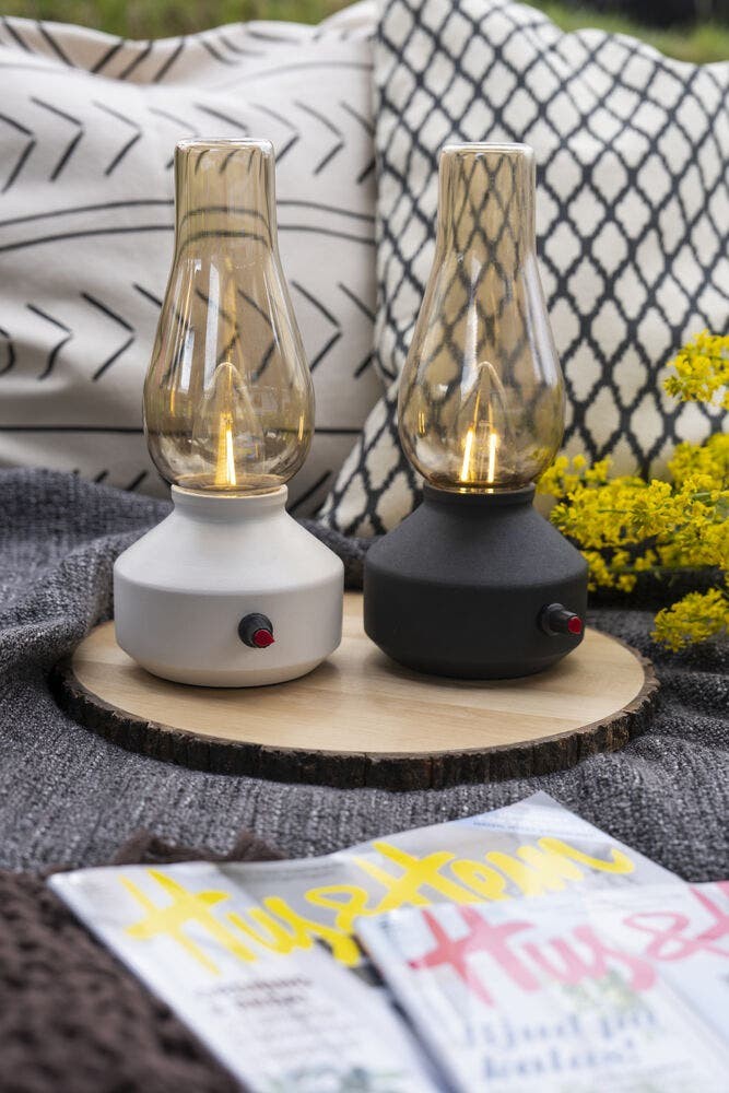 Nostalgic table lamp Tabbie Black rechargeable KonstSmide 7318300030331