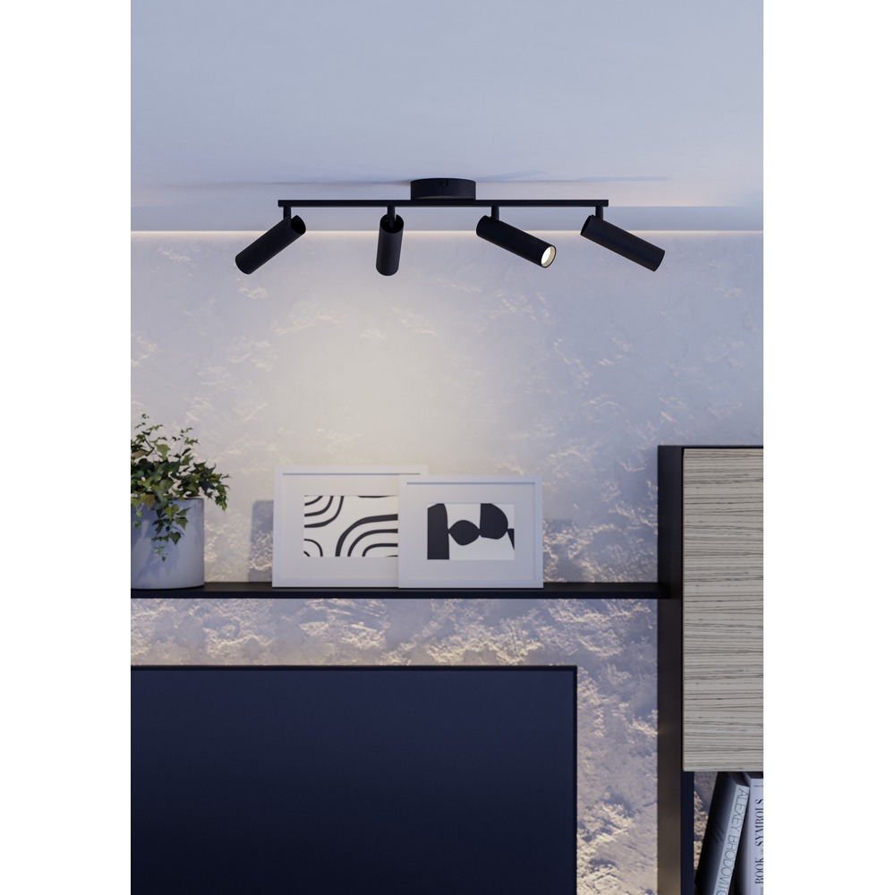 Surface-mounted spot Valproto 4-light black Eglo 9008606392049