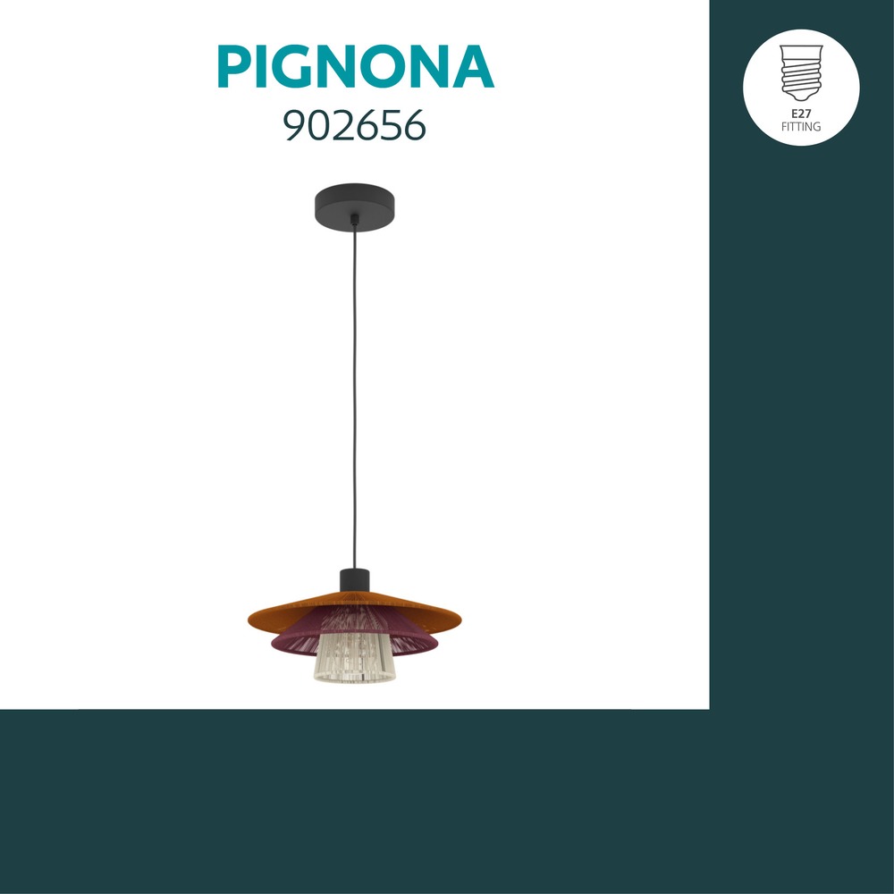 Wire pendant lamp Pignona Ø 32cm coloured Eglo 9008606391172