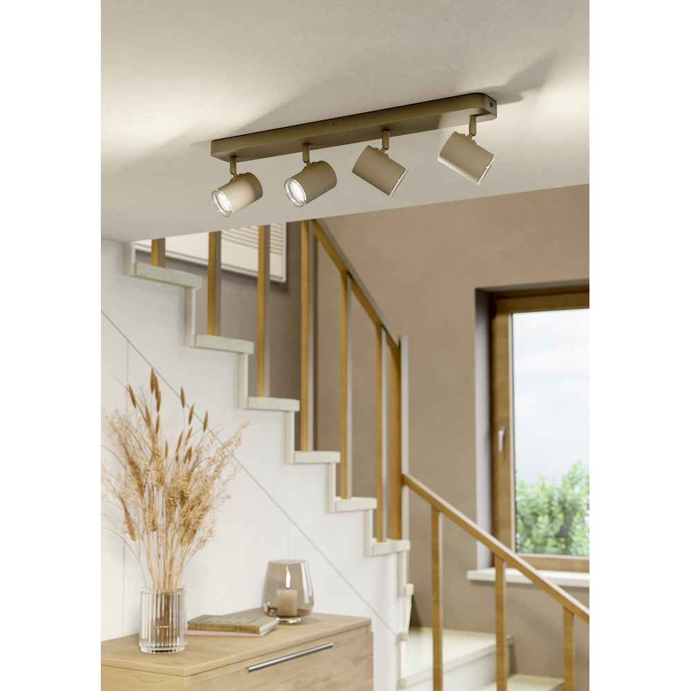 Surface-mounted spot 4-lights Consuma 1 sand brown Eglo 9008606397303