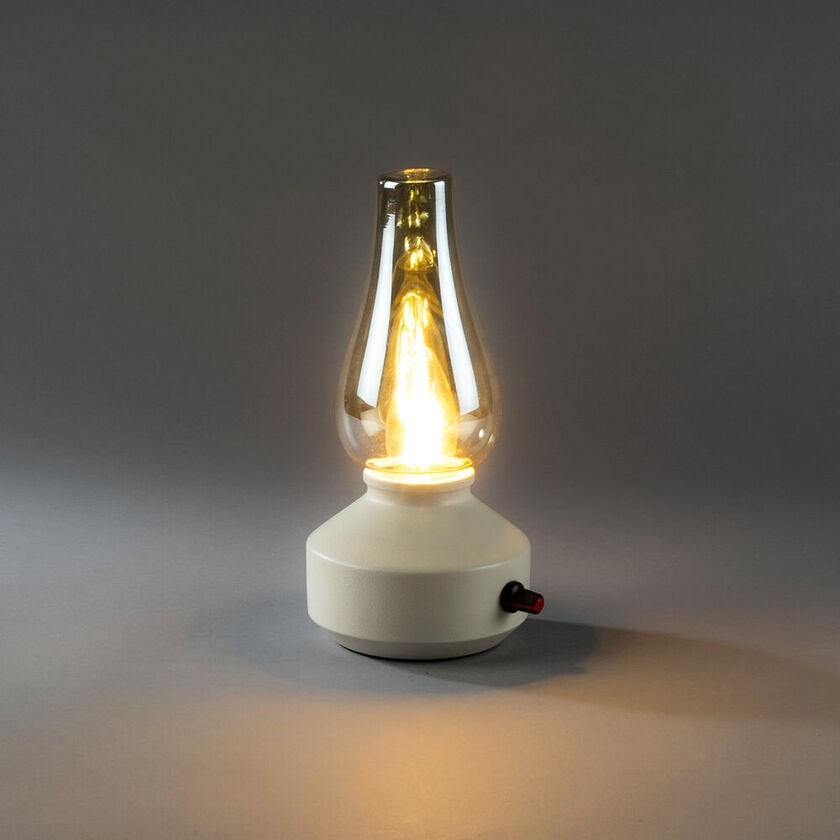 Nostalgic table lamp Tabbie white rechargeable