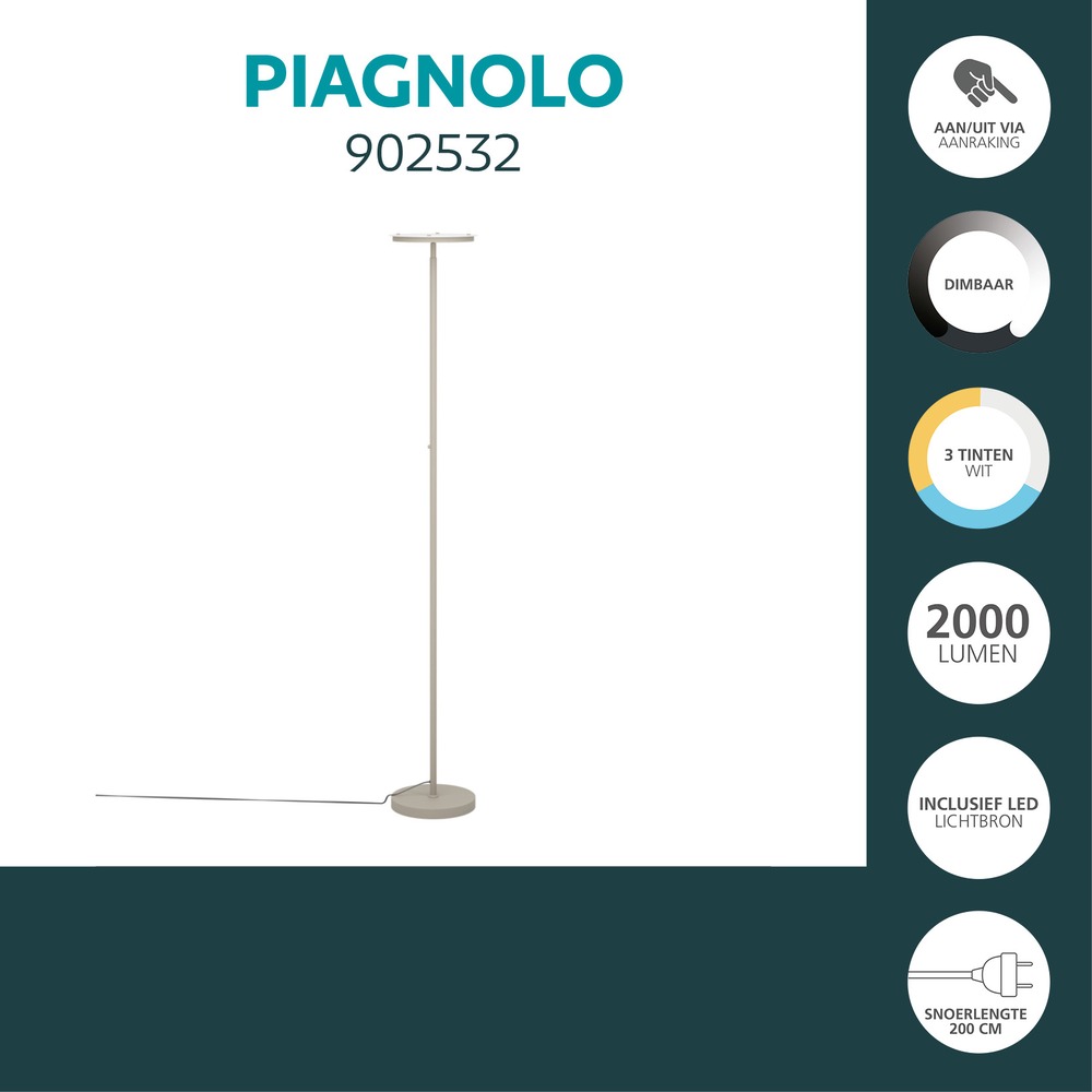 Design floor lamp Piagnolo sand brown Eglo 9008606392377