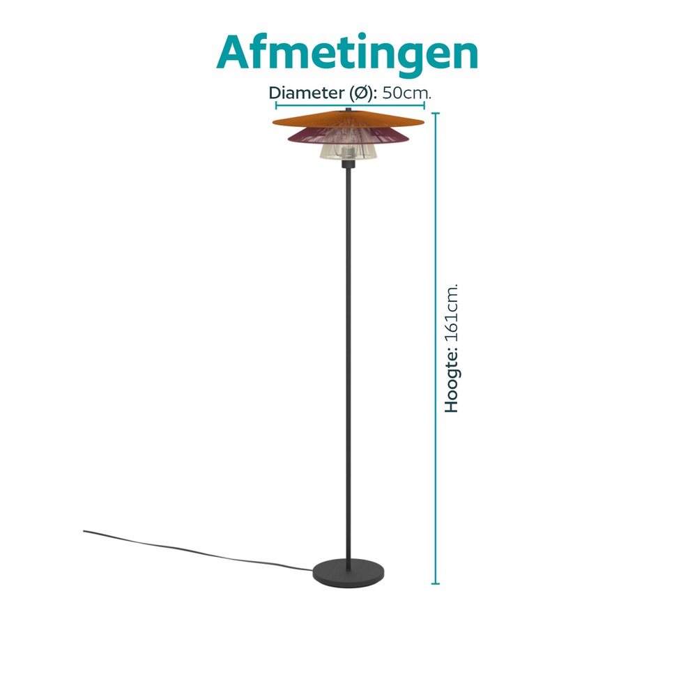 Wire lamp Pignona floor coloured Eglo 9008606391189