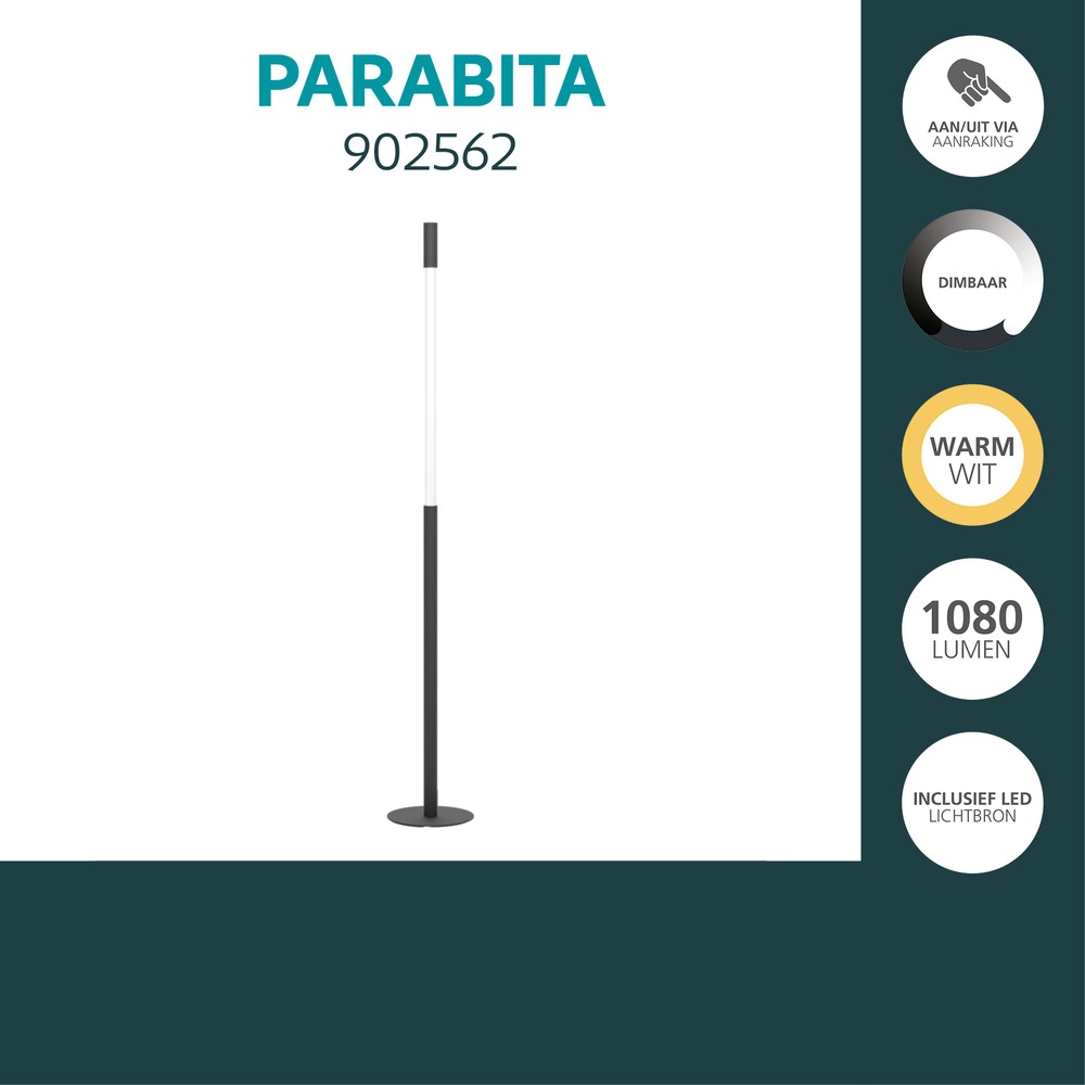 Sleek floor lamp Parabita black and white