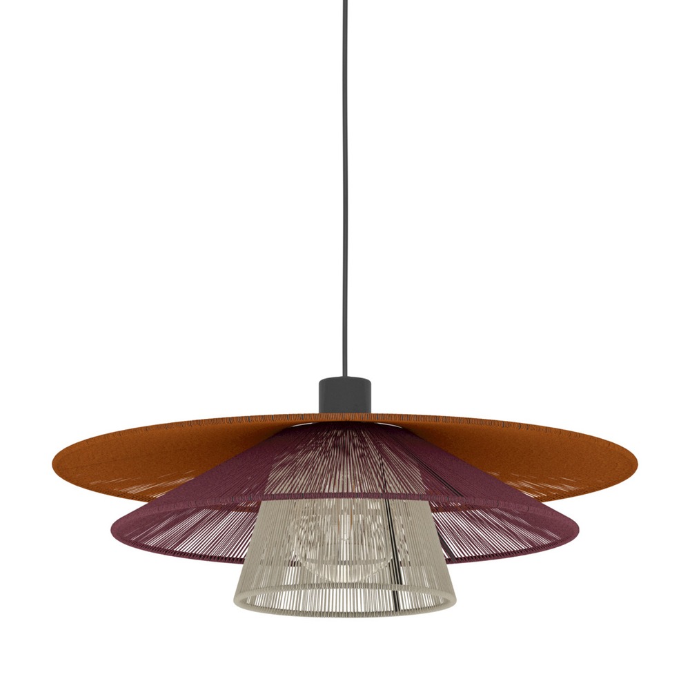 Wire pendant lamp Pignona Ø 50cm coloured