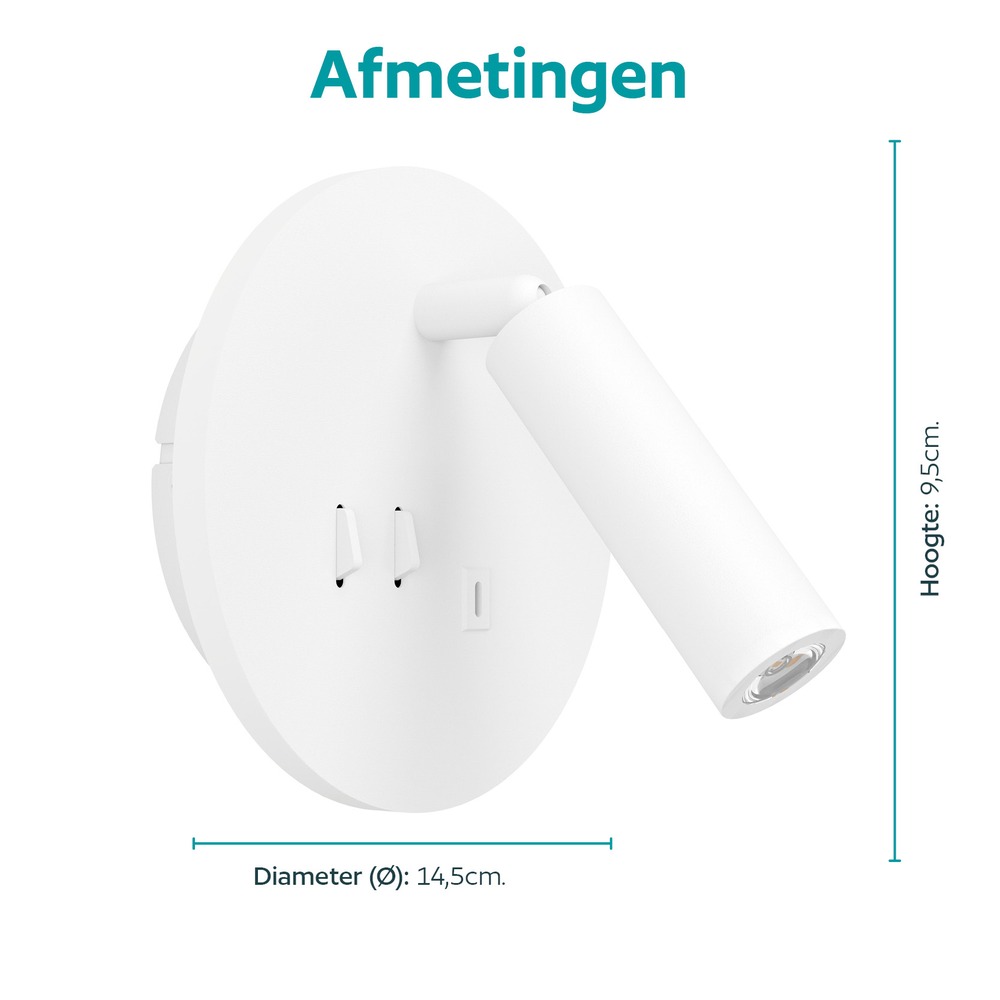 Bedside lamp Fanzarotta white round Eglo 9008606356843
