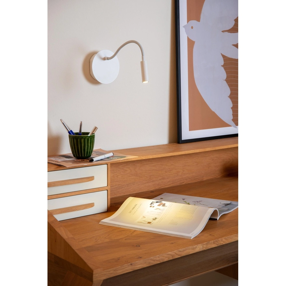 Rechargeable wall lamp Jolijn bedside lamp white Lucide 5411212771391
