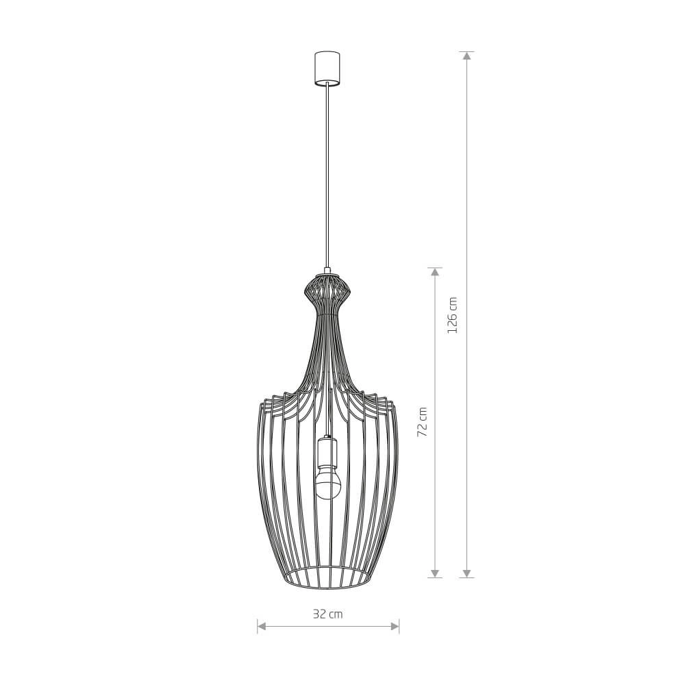 Black wire lamp Luksor Ø 32cm Lyora 5903139884792