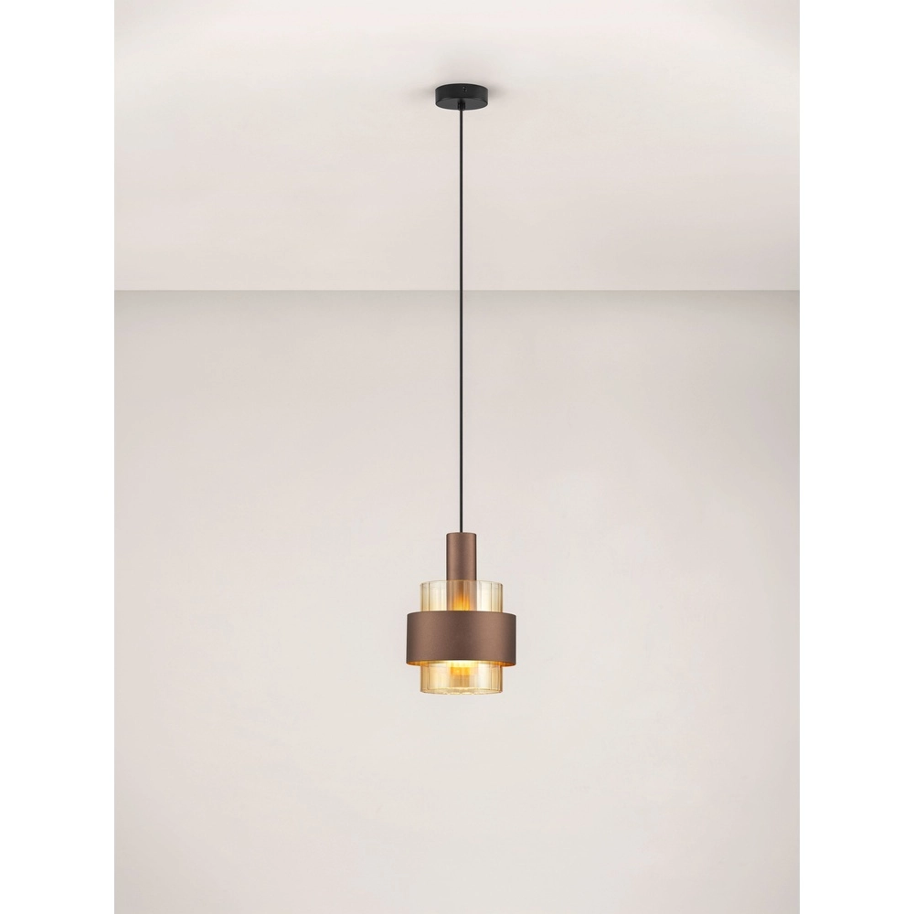 Modern pendant lamp Serena coffee brown Ø 18.5cm Lyora 5212063501133