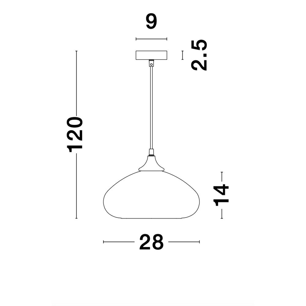Pendant lamp Savaz chrome glass Ø 28 x 14cm Lyora 5212017421265