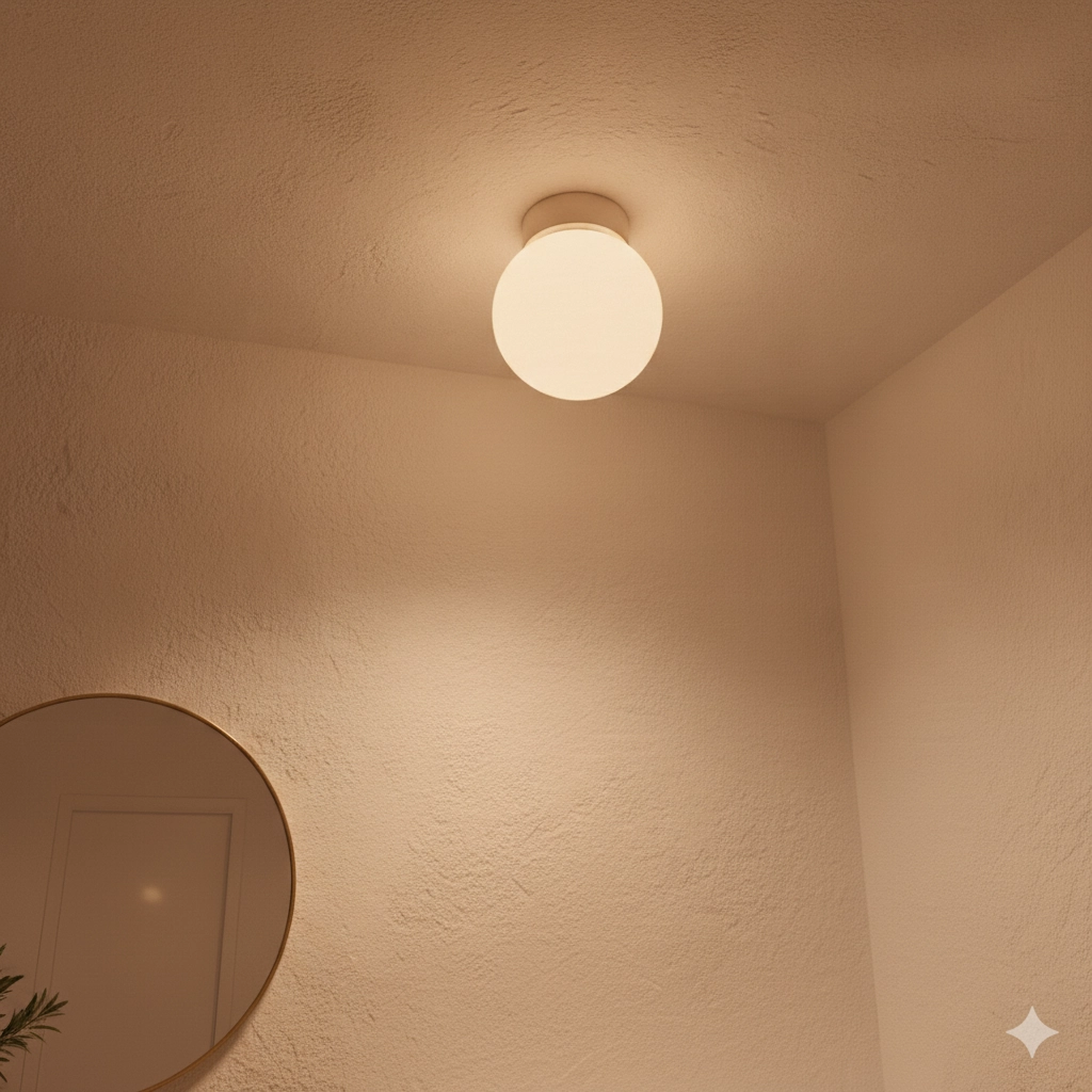 White ceiling lamp Bolita bulb Ø 20cm