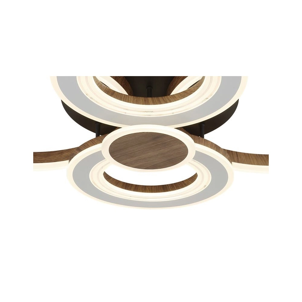 Design ceiling lamp Mara black with wood look Globo 9007371580279