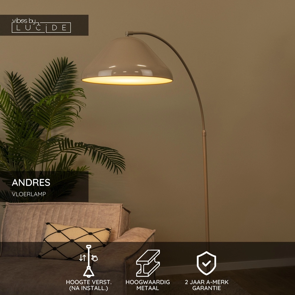 Floor lamp Andres taupe Lucide Vibes 5411212650238