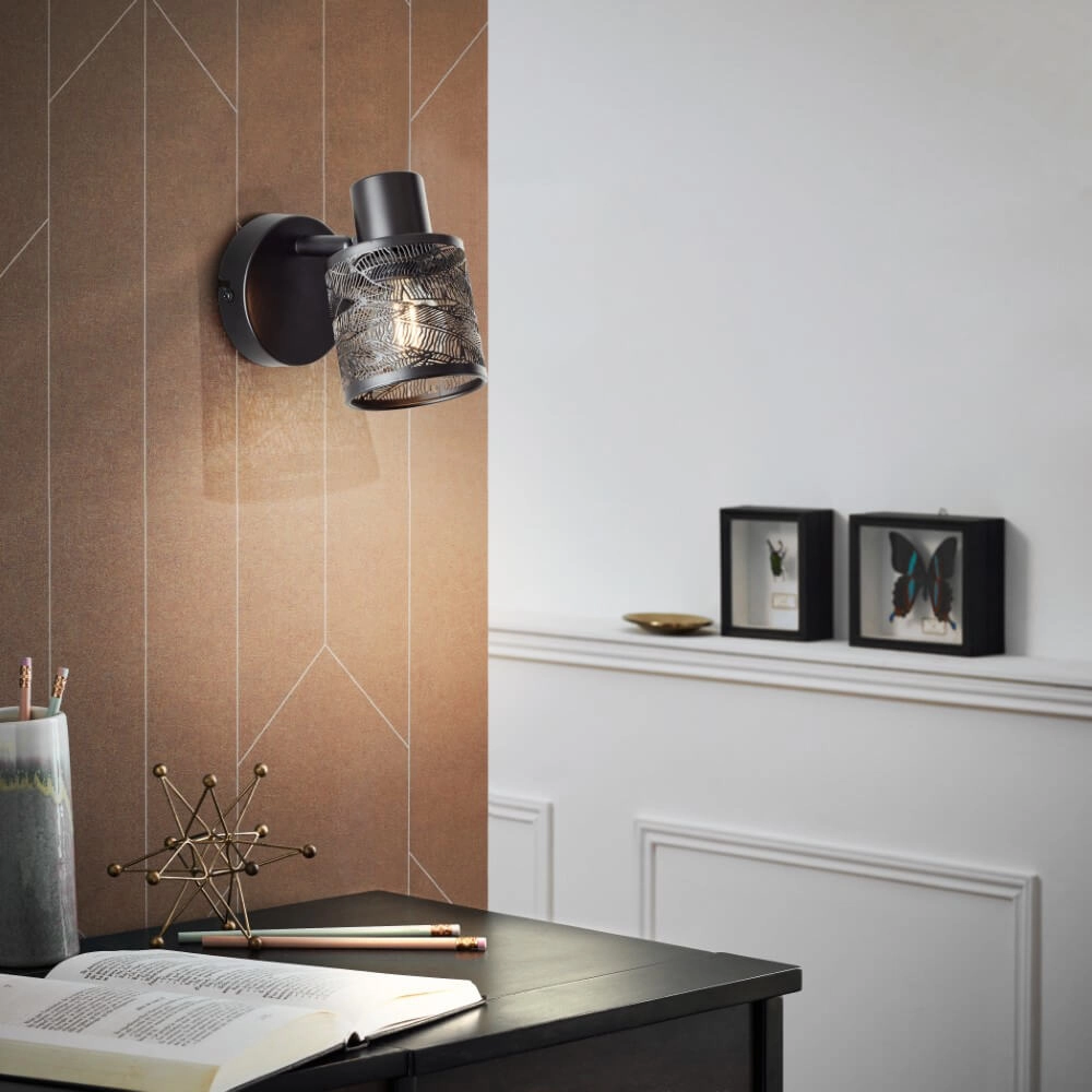 Black wall light Bano Brilliant 4004353413469