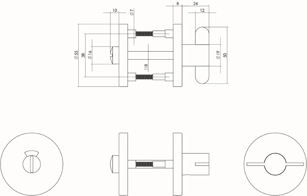Toilet closure Tira round stainless steel 8mm Intersteel 8714186056424