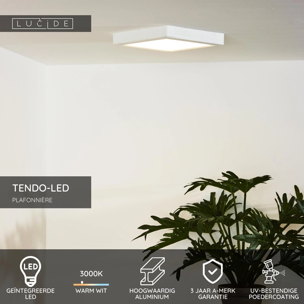 White ceiling light Tendo-Led square Lucide 5411212071774