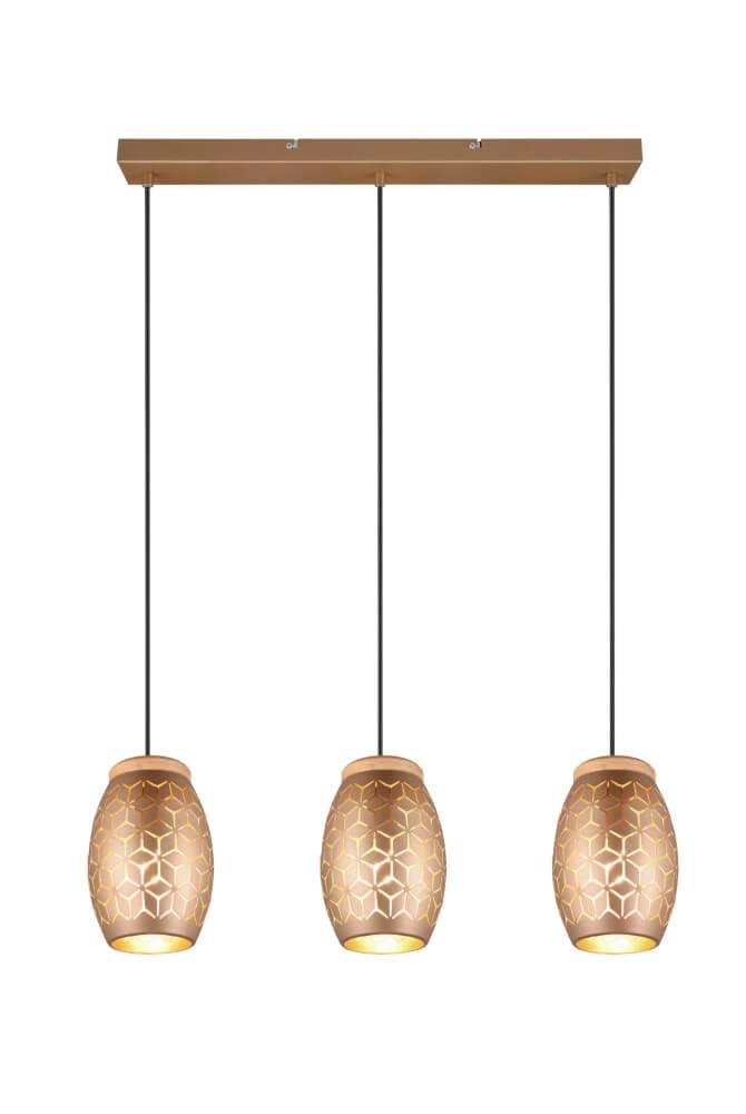 Brown hanging lamp Bidar 3-light Trio 4017807579031