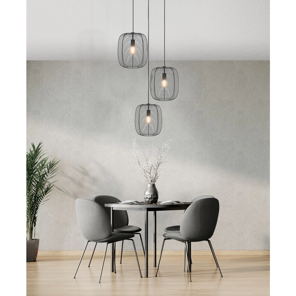 3-light wire lamp Derwen Hanging - Ø 40cm - black Eglo 9002759313999