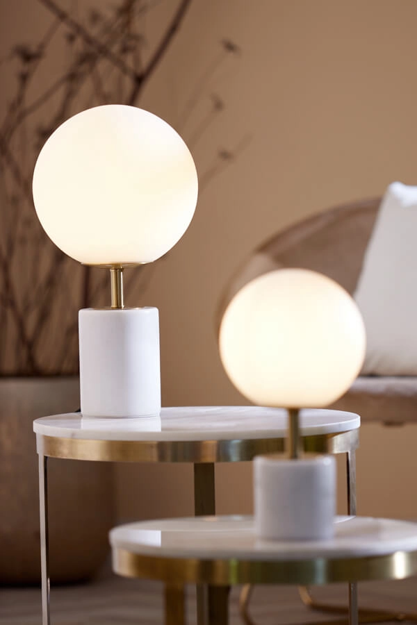 Design table lamp Medina white with gold 47cm Light & Living 8717807650902
