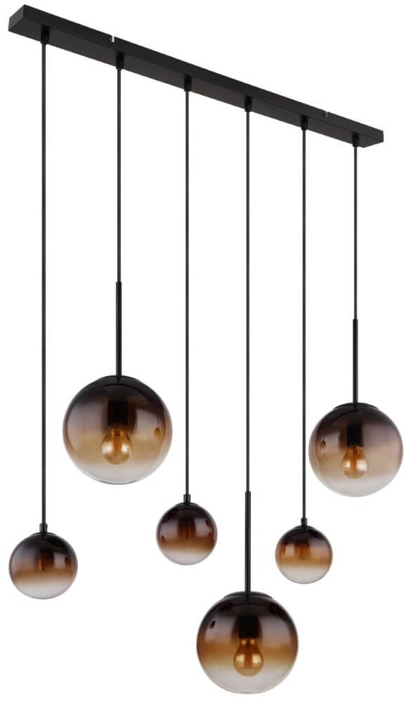 Black pendant lamp Hallie with unique glass Globo 9007371445929