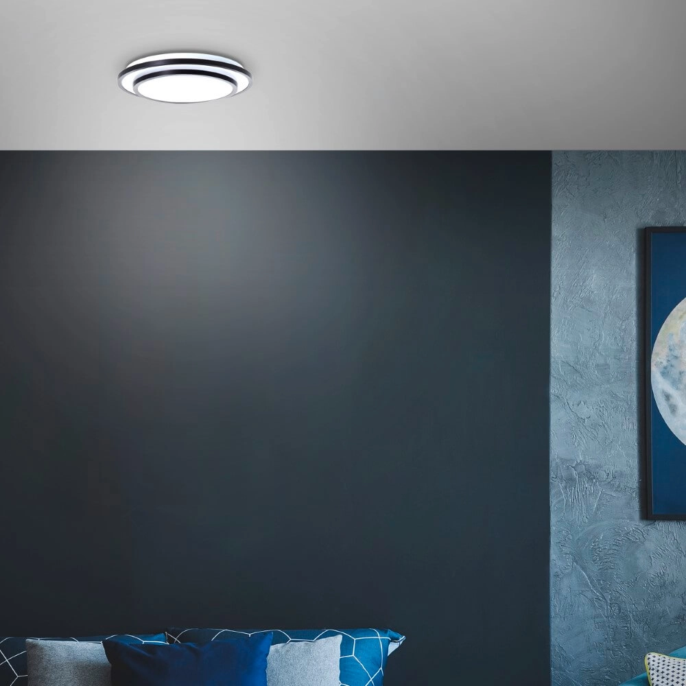 Black ceiling lamp Luciano Ø 34cm Brilliant 4004353426490