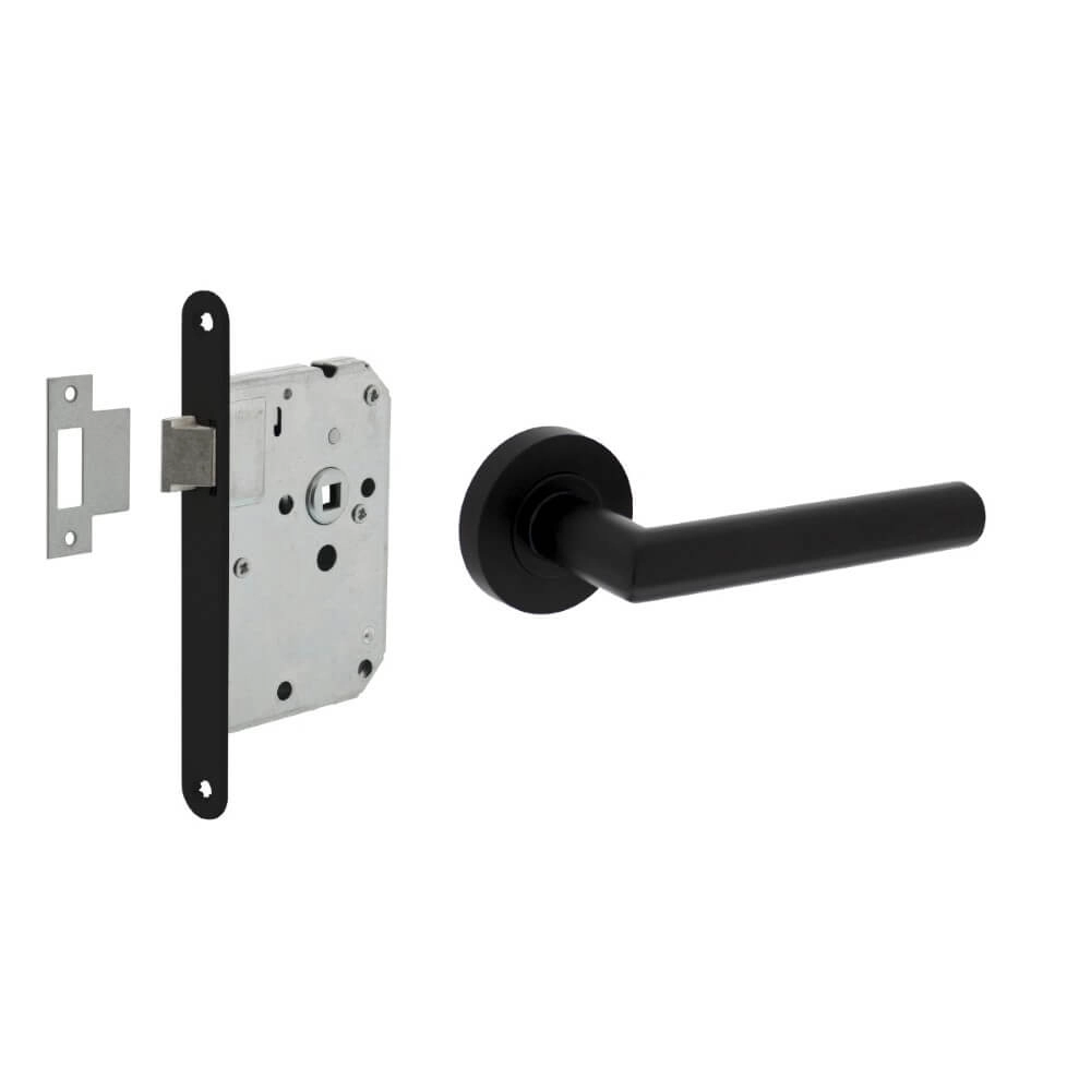 Complete door handle set Bastian black