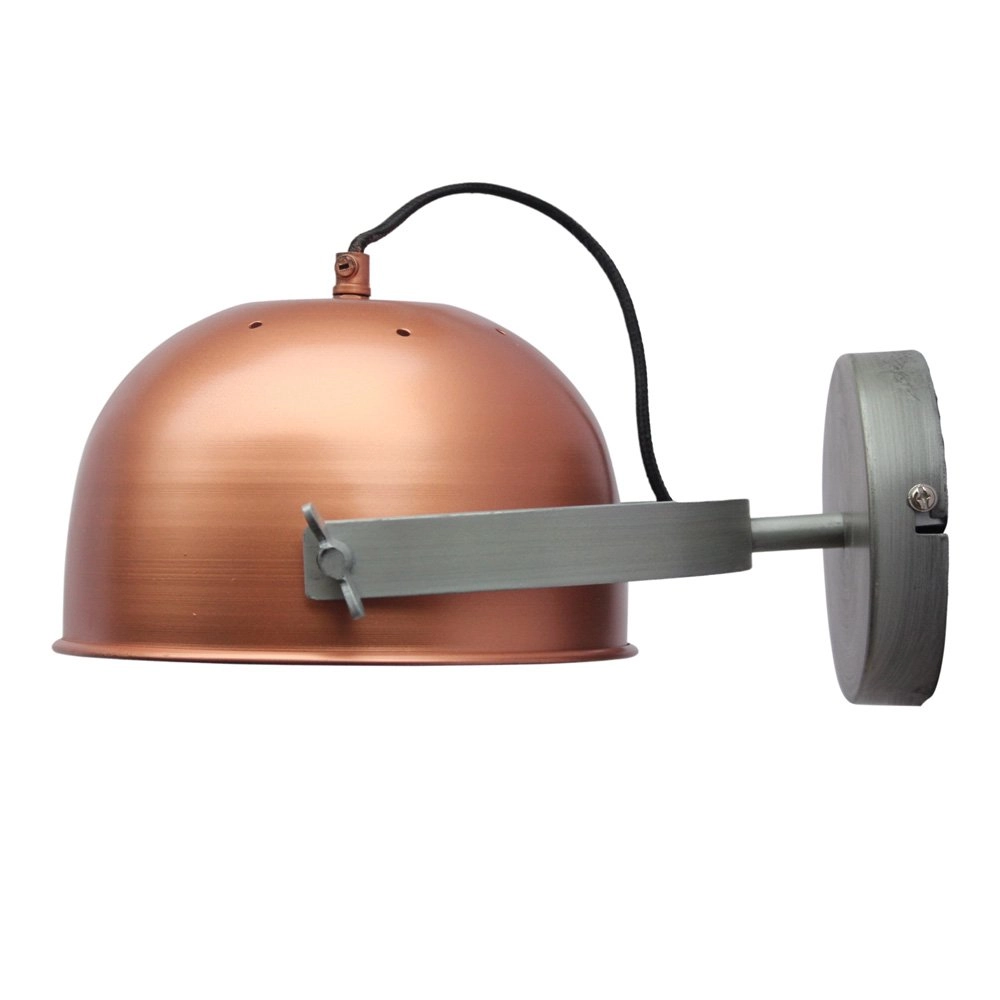 Wall lamp Retro 22cm copper with gray