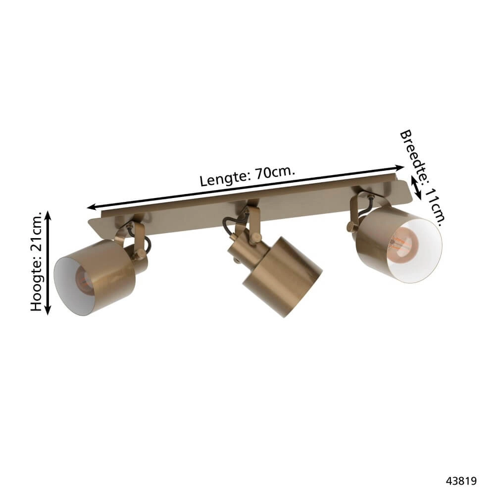 Brass ceiling spotlight Southery 3-light Eglo 9002759438197