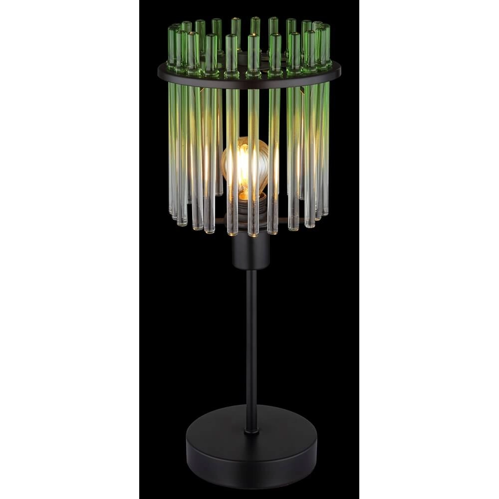Black table lamp Gorley with green glass Ø 15cm Globo 9007371465972