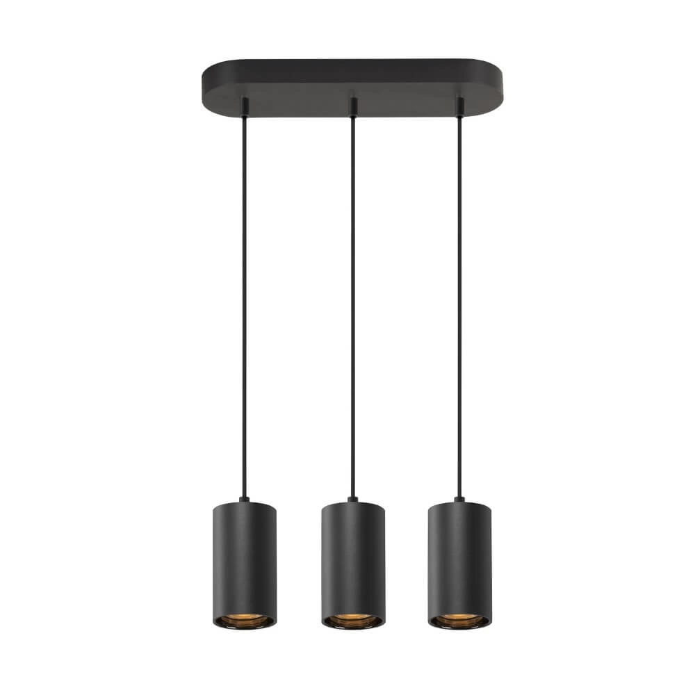 Pendant Pendant Lamp Asto Tube black 3x GU10