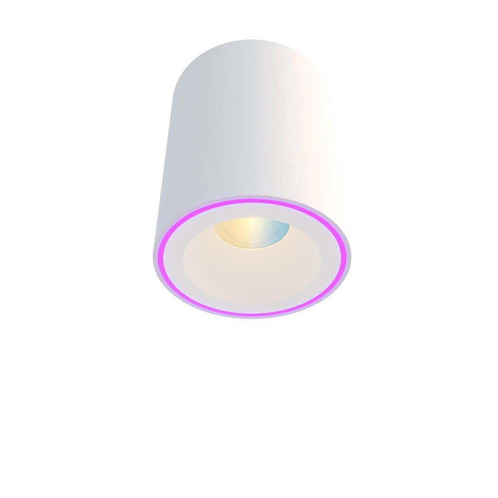 Smart surface-mounted spotlight Halo white
